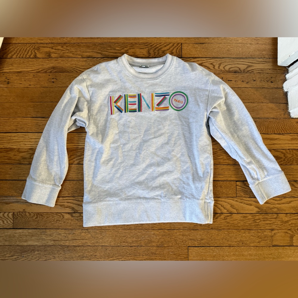KENZO Light Gray Logo Sweatshirt - Size Small